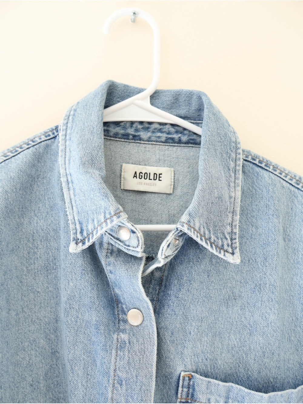 Agolde Rona Box Denim Shirt Oversized Cropped Shacket Capsule Wardrobe Indie S - Picture 4 of 10